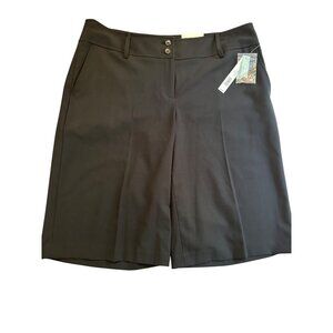 Womens Apt. 9 Maxwell Pant Size 14 Relaxed Fit Black Stretch Dress Shorts